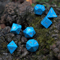 Blue Turquoise Stone Dice Set (ONLINE ORDER ONLY)