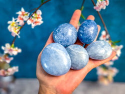 BLUE CALCITE Palm Stones (ONLINE ORDER ONLY)