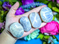 BLUE Moonstone Crystal Palmstones (ONLINE ORDER ONLY)