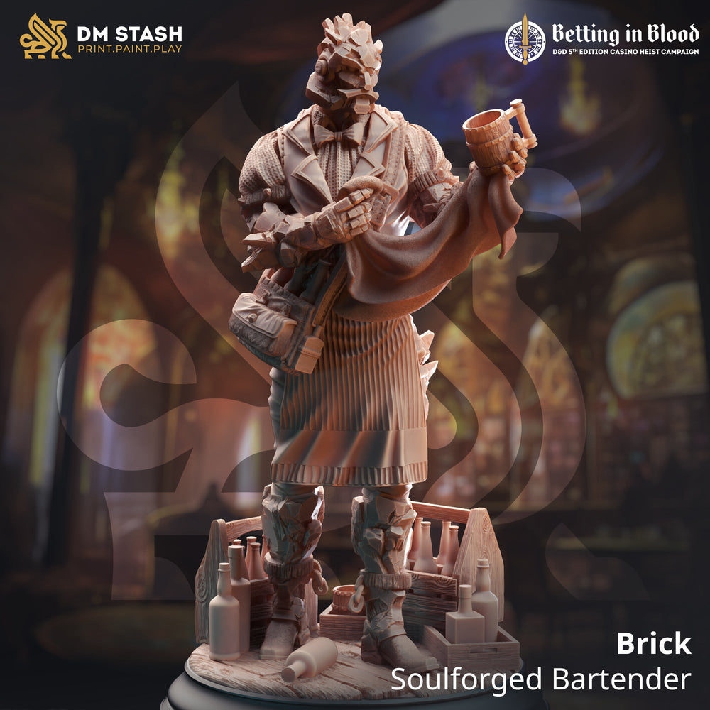Brick, Soulforged Bartender (Male Warforged Fighter) (Online Only)
