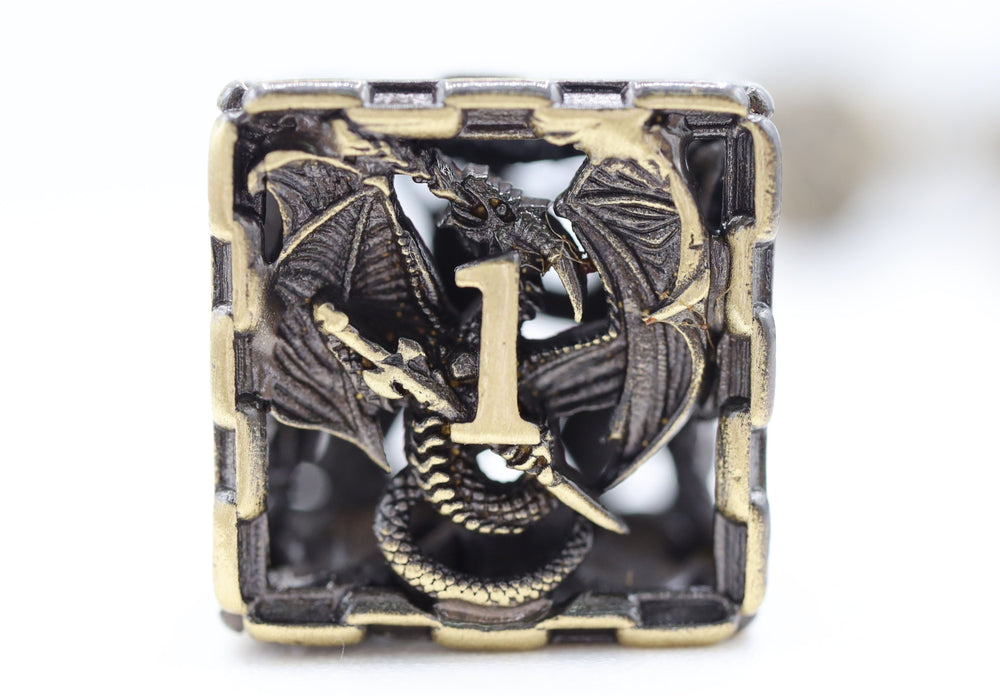 Chained Dragon: Bronze - Hollow Metal RPG Dice Set (ONLINE ORDER ONLY)