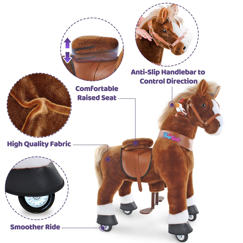 PonyCycle Large Ride On Horse Toy - Brown (ONLINE ORDER ONLY)