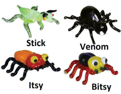 LookingGlass 4-Piece Set of Collectible Miniature 2 Inch Spider Glass Figurines (ONLINE ORDER ONLY)