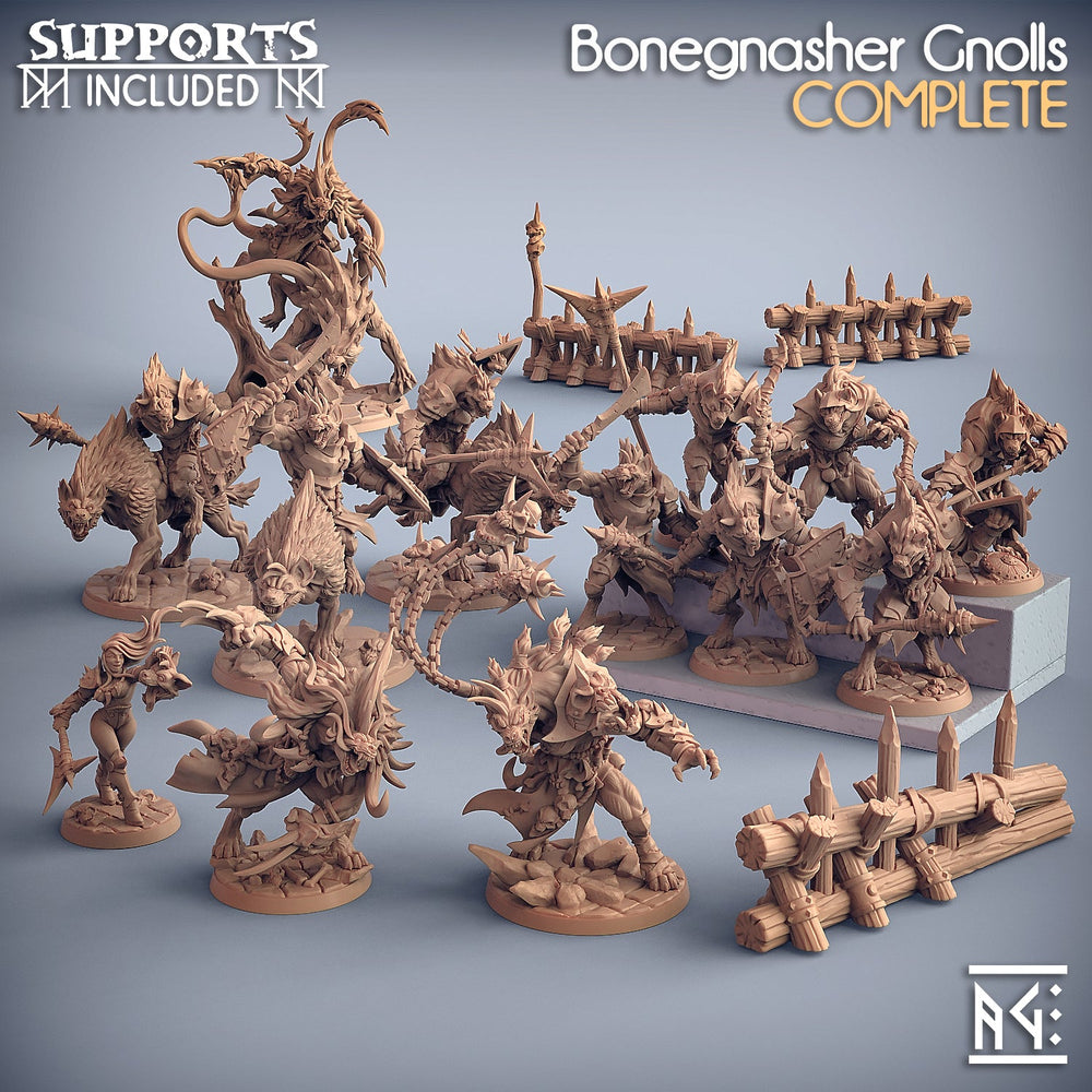 3D Printed Artisan Guild Gnoll Barricade Bonegnasher Gnolls 28mm 32mm (Online Only)
