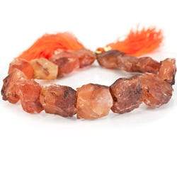 Burnt Orange Agate Beads Hammer Faceted Square (ONLINE ORDER ONLY)