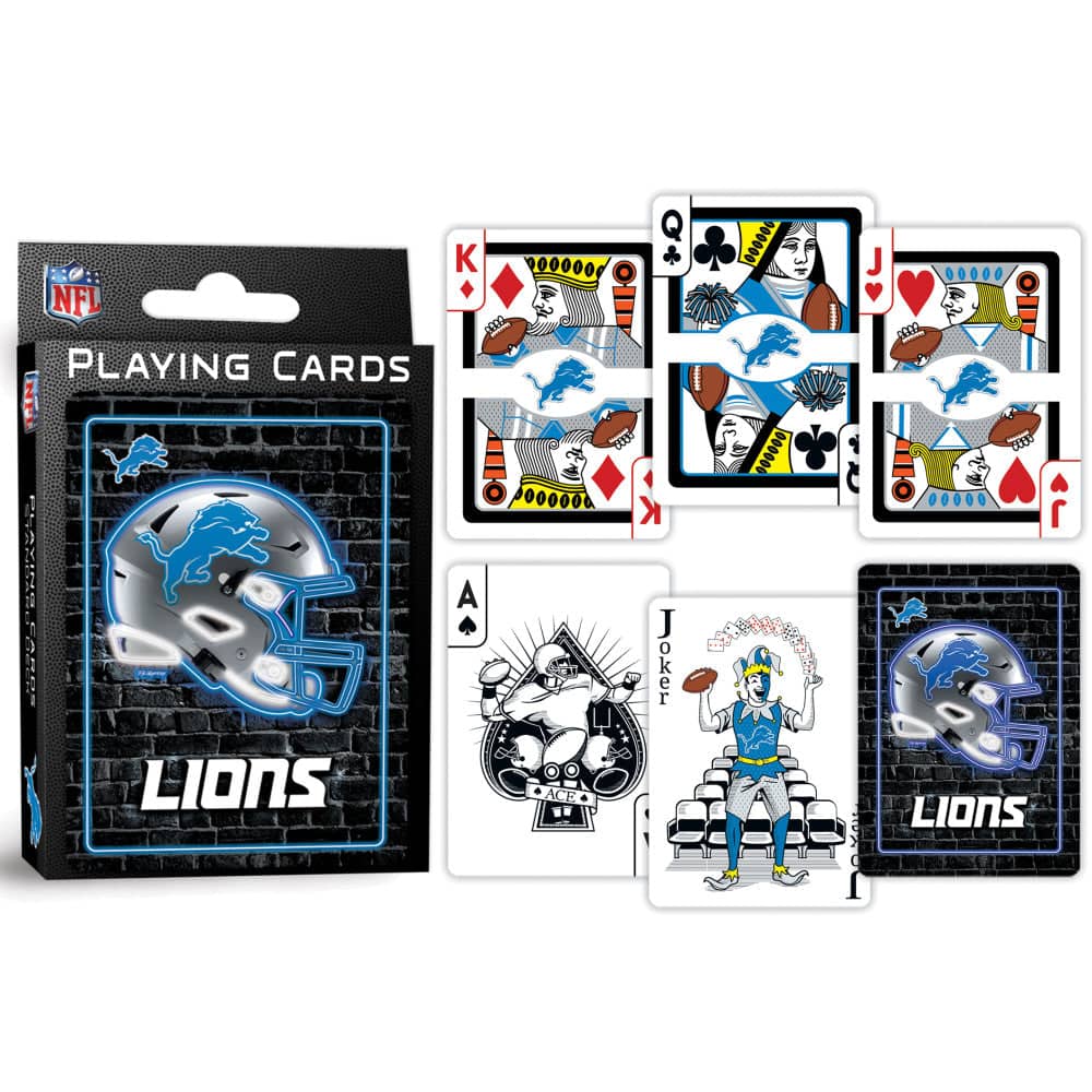 Detroit Lions Neon-Styled Playing Cards - 54 Card Deck (ONLINE ORDER ONLY)