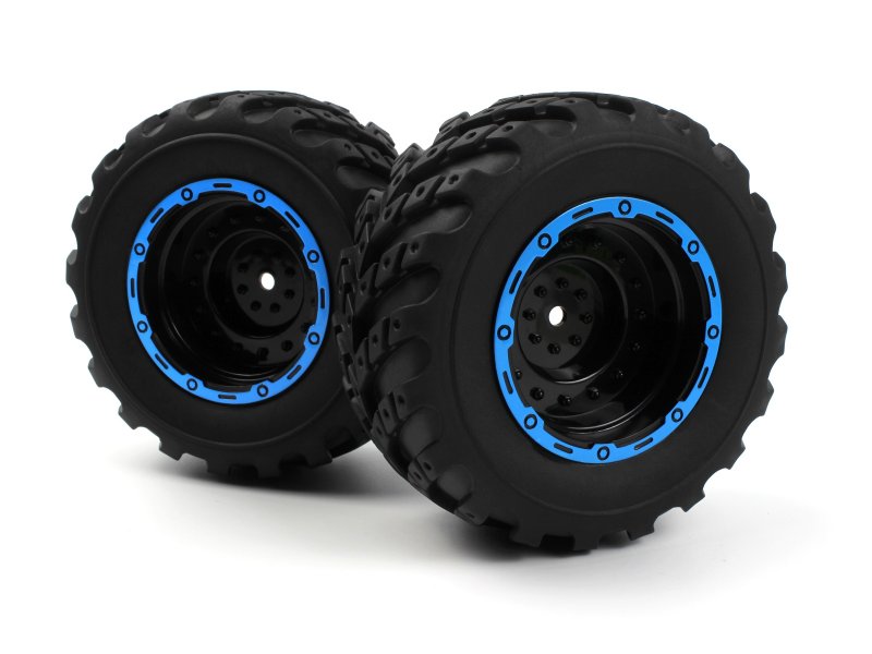 BlackZon Smyter MT Wheels/Tires Assembled (Black/Blue) (ONLINE ORDER ONLY)