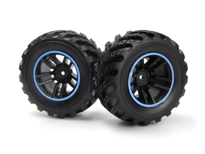 BlackZon Spryte Wheels/Tires Assembled (Black/Blue) 540325 (ONLINE ORDER ONLY)