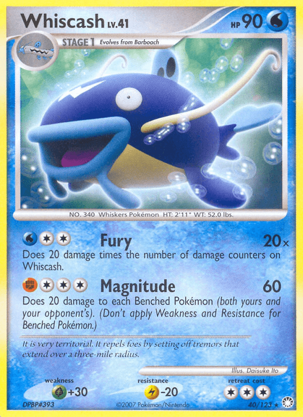 Whiscash (40/123) [Diamond & Pearl: Mysterious Treasures] (Online Only)