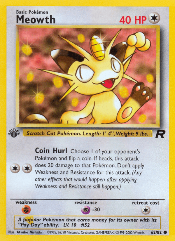 Meowth (62/82) [Team Rocket 1st Edition] (Online Only)