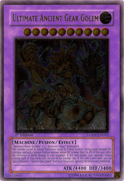 Ultimate Ancient Gear Golem [LODT-EN043] Ultimate Rare (ONLINE ORDER ONLY)
