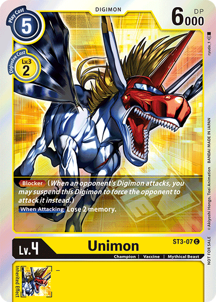 Unimon [ST3-07] (Event Pack) [Starter Deck: Heaven's Yellow Promos] (ONLINE ORDER ONLY)