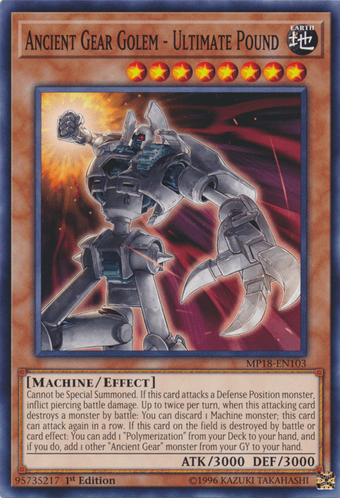 Ancient Gear Golem - Ultimate Pound [MP18-EN103] Common (ONLINE ORDER ONLY)