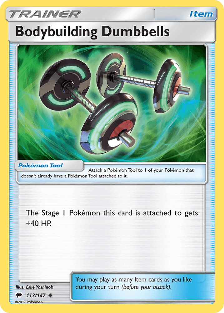 Bodybuilding Dumbbells (113/147) [Sun & Moon: Burning Shadows] (Online Only)