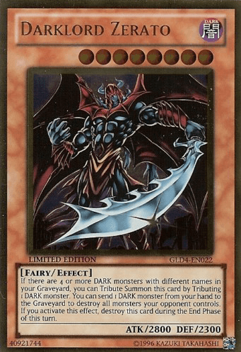 Darklord Zerato [GLD4-EN022] Gold Rare (ONLINE ORDER ONLY)