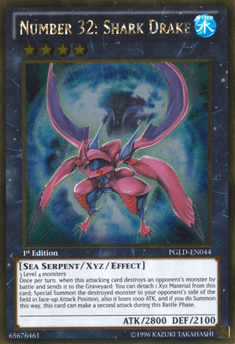 Number 32: Shark Drake [PGLD-EN044] Gold Rare (ONLINE ORDER ONLY)