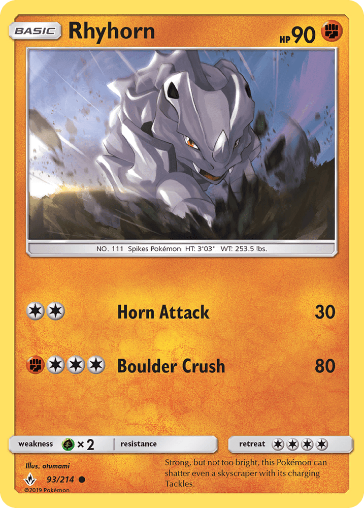 Rhyhorn (93/214) [Sun & Moon: Unbroken Bonds] (Online Only)