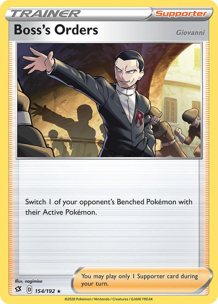 Boss's Orders (154/192) (Giovanni) (Theme Deck Exclusive) [Sword & Shield: Rebel Clash] (Online Only)