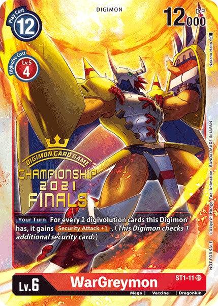 WarGreymon [ST1-11] (2021 Championship Finals Event Pack Alt-Art Gold Stamp Set) [Starter Deck: Gaia Red Promos] (ONLINE ORDER ONLY)