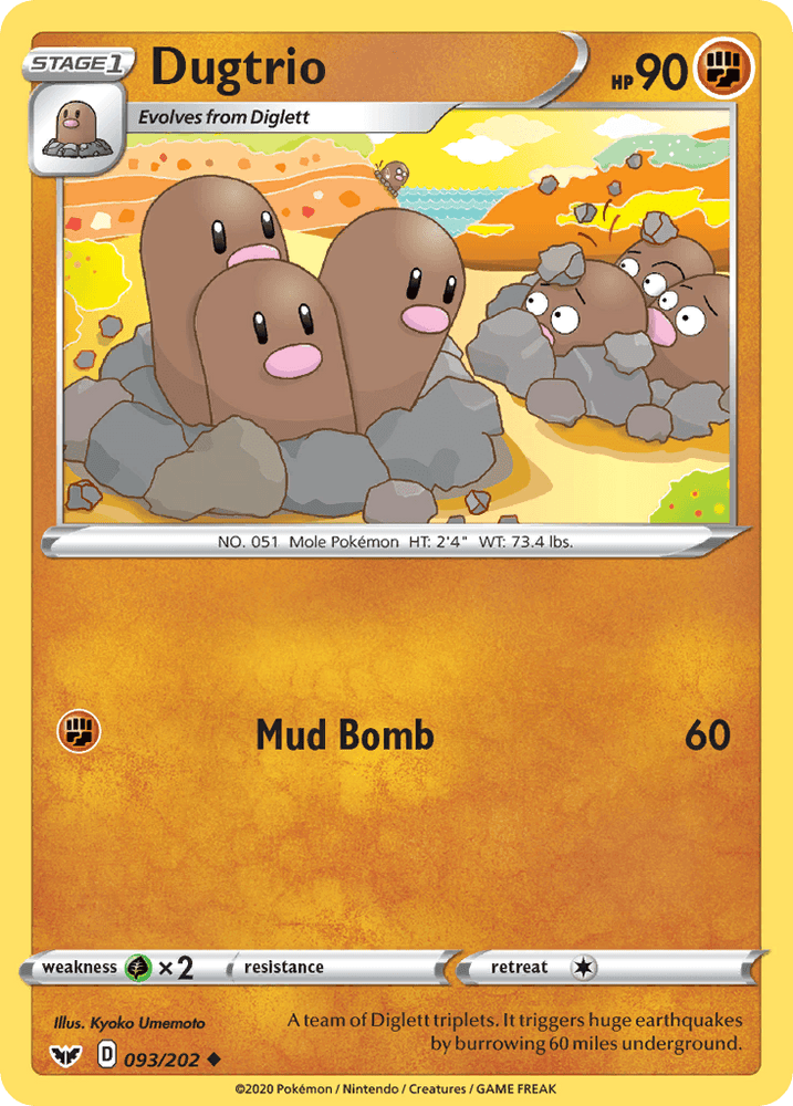 Dugtrio (093/202) [Sword & Shield: Base Set] (Online Only)