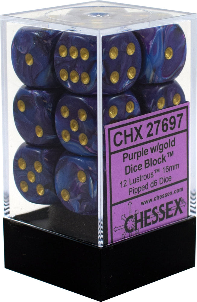 Chessex: D6 Lustrou DICE SET - 16MM (Online Order Only)