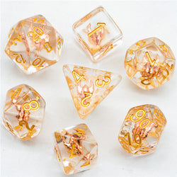 Paladin (Helmet) Clear Dice w/ Golden Helmet 7-Dice Set Rpg (Online Only)