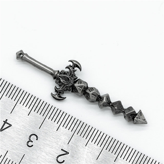 Dice Sword Silver 46mm x 9mm Trinket Novelty (Online Only)