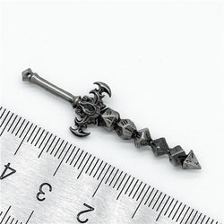 Dice Sword Silver 46mm x 9mm Trinket Novelty (Online Only)