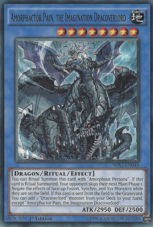 Amorphactor Pain, the Imagination Dracoverlord [SHVI-EN044] Super Rare (ONLINE ORDER ONLY)