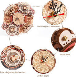 3D Wooden Art Zodiac Wall Clock Puzzle. (ONLINE ORDER ONLY)
