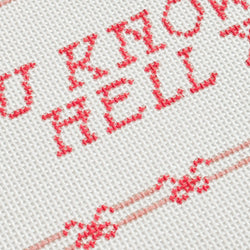 Cotswold Co Designs - Cheeky Saying Bow Needlepoint Canvas 13 Mesh 10x6” (ONLINE ORDER ONLY)