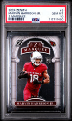 Graded 2024 Panini Zenith Marvin Harrison Jr #5 Z Marquee Rookie RC Football Card PSA 10 Gem Mint (ONLINE ORDER ONLY)