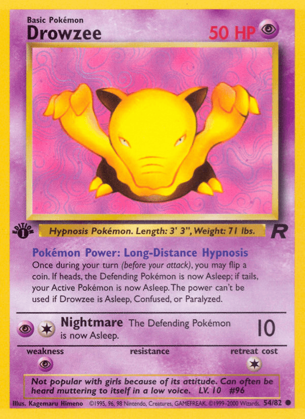 Drowzee (54/82) [Team Rocket 1st Edition] (Online Only)