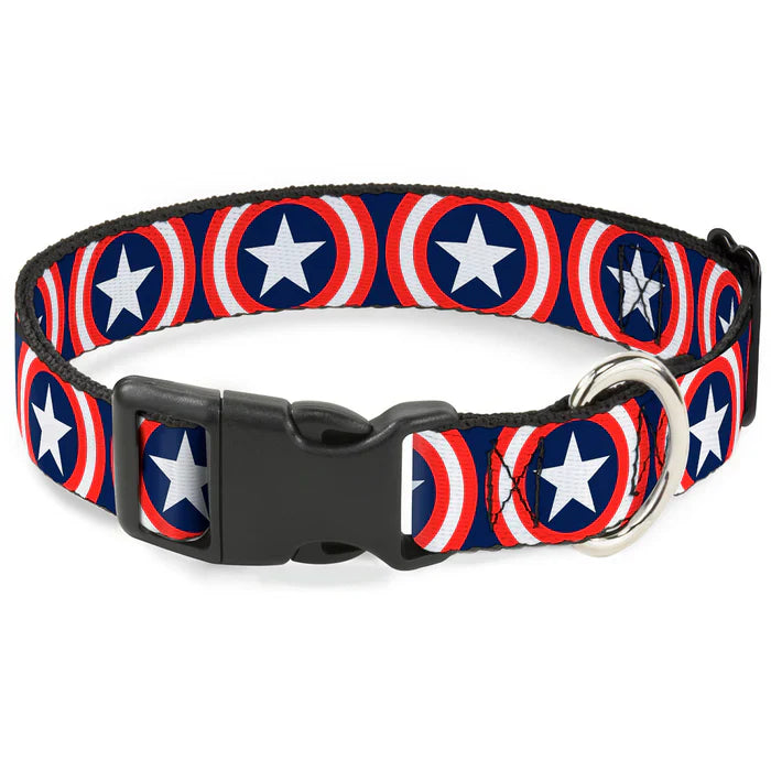 Captain America Nylon Buckle Dog Collar (ONLINE ORDER ONLY)