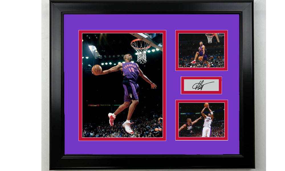 Framed Vince Carter Toronto Raptors Facsimile Laser Engraved Signature Basketball 14x11 3 Photo Collage (ONLINE ORDER ONLY)