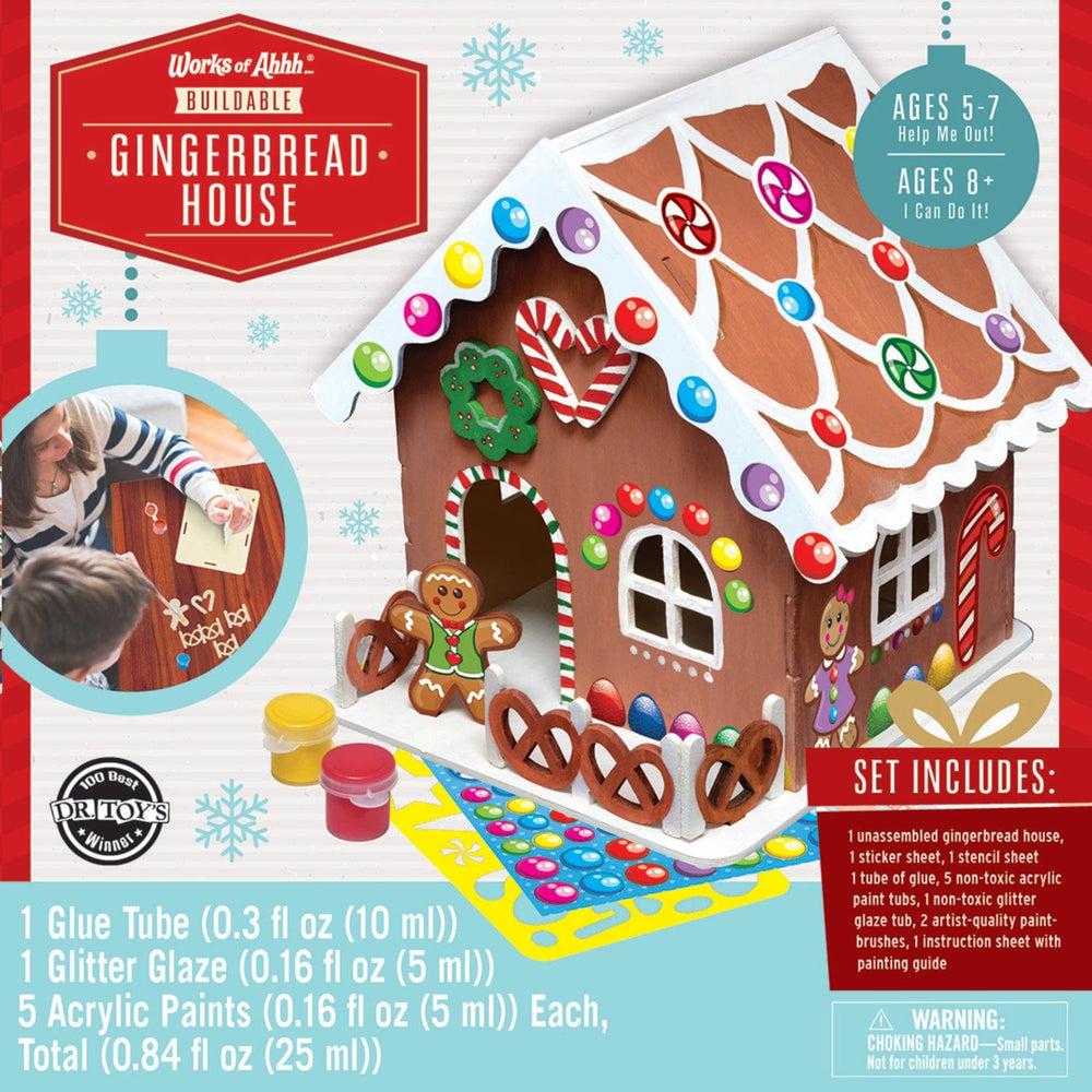 Holiday Craft Kit - Buildable Gingerbread House Wood Paint Kit (ONLINE ORDER ONLY)