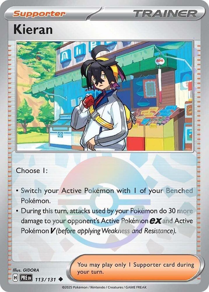 Kieran (113/131) (Poke Ball Pattern) [Scarlet & Violet: Prismatic Evolutions] (Online Only)