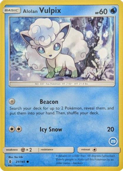 Alolan Vulpix (21/145) (Deck Exclusive #29) [Sun & Moon: Trainer Kit - Alolan Ninetales] (Online Only)