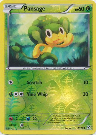 Pansage (7/114) (Energy Holo) [Black & White: Base Set] (Online Only)