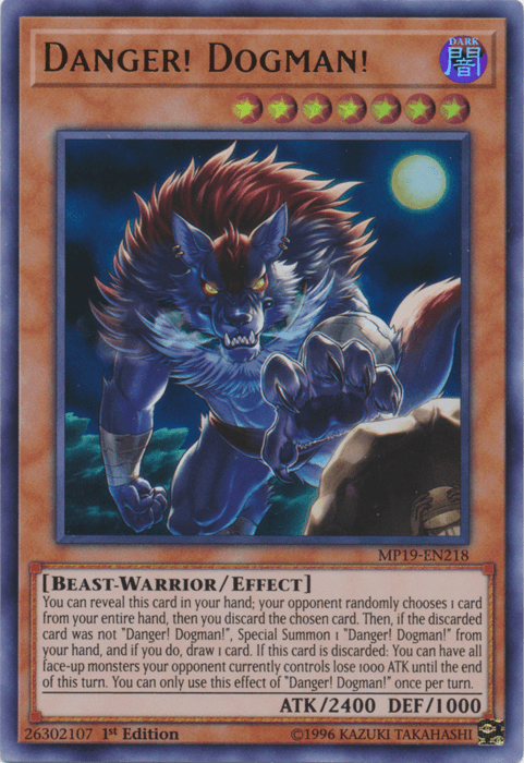 Danger! Dogman! [MP19-EN218] Ultra Rare (ONLINE ORDER ONLY)