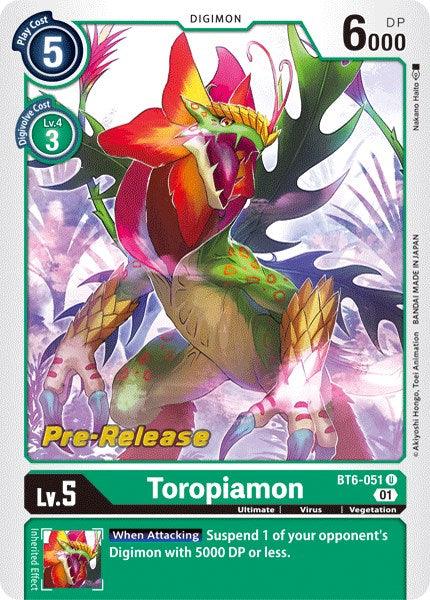 Toropiamon [BT6-051] [Double Diamond Pre-Release Cards] (ONLINE ORDER ONLY)