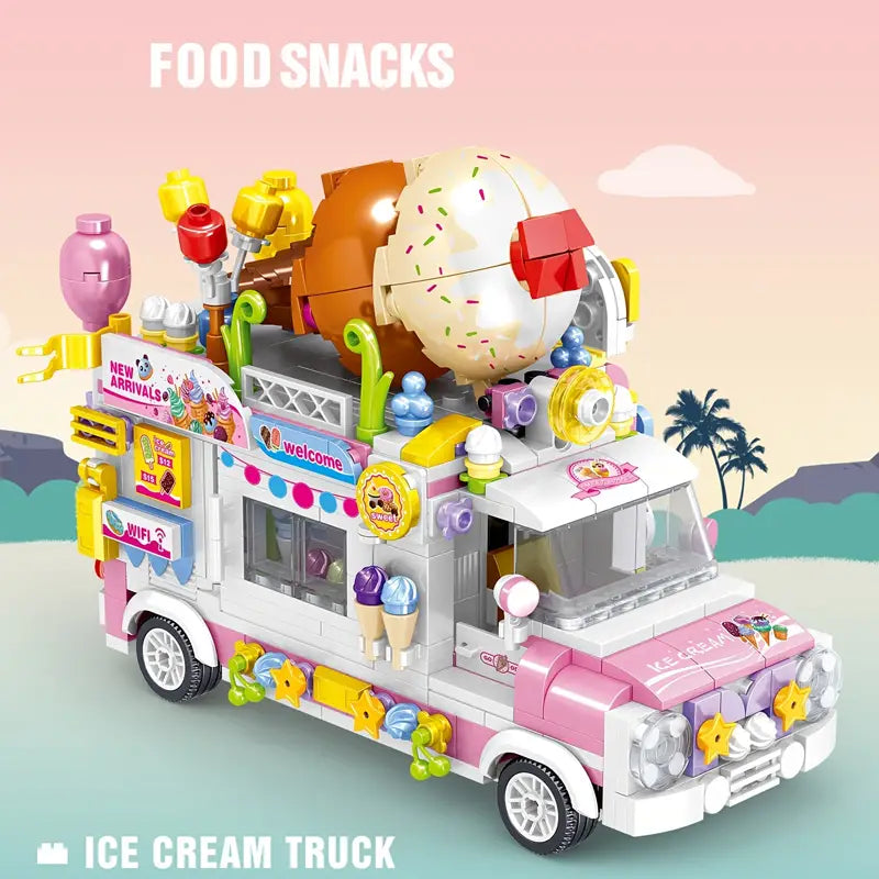 Ice Cream Truck Building Block toys Minifigures Food Trucks Fun for All over 500 Pieces (ONLINE ORDER ONLY)