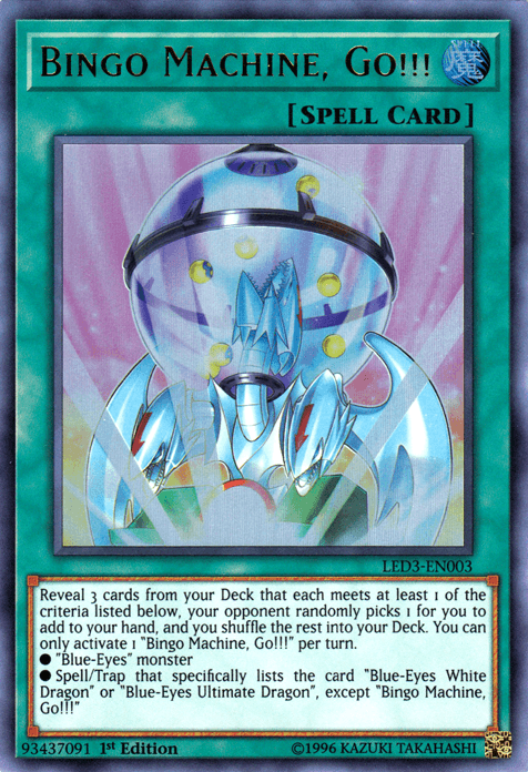Bingo Machine, Go!!! [LED3-EN003] Ultra Rare (ONLINE ORDER ONLY)