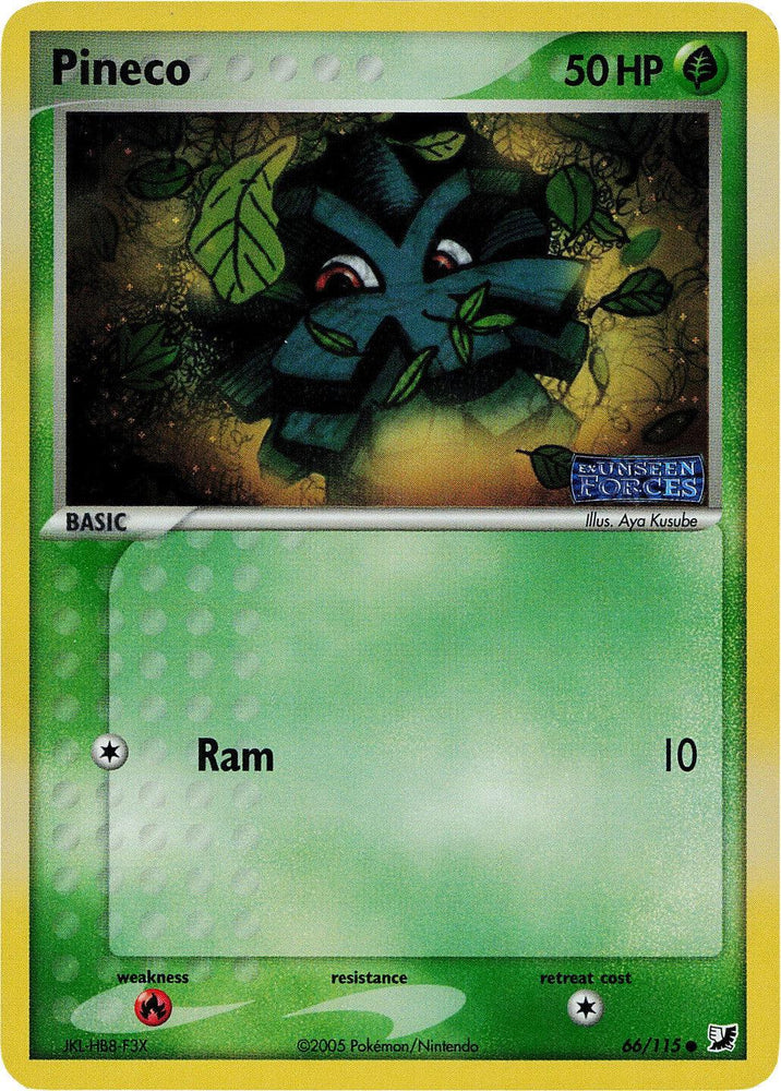 Pineco (66/115) (Stamped) [EX: Unseen Forces] (Online Only)