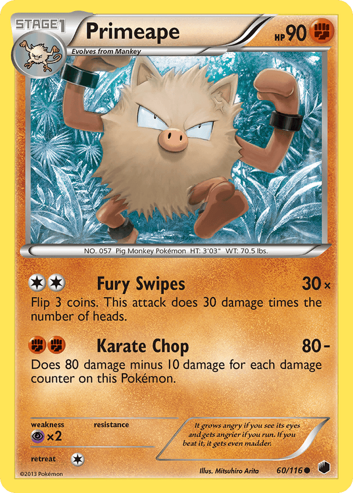 Primeape (60/116) [Black & White: Plasma Freeze] (Online Only)