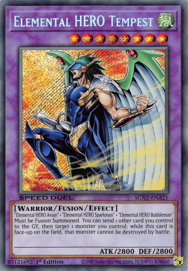 Elemental HERO Tempest [SGX2-ENA21] Secret Rare (ONLINE ORDER ONLY)