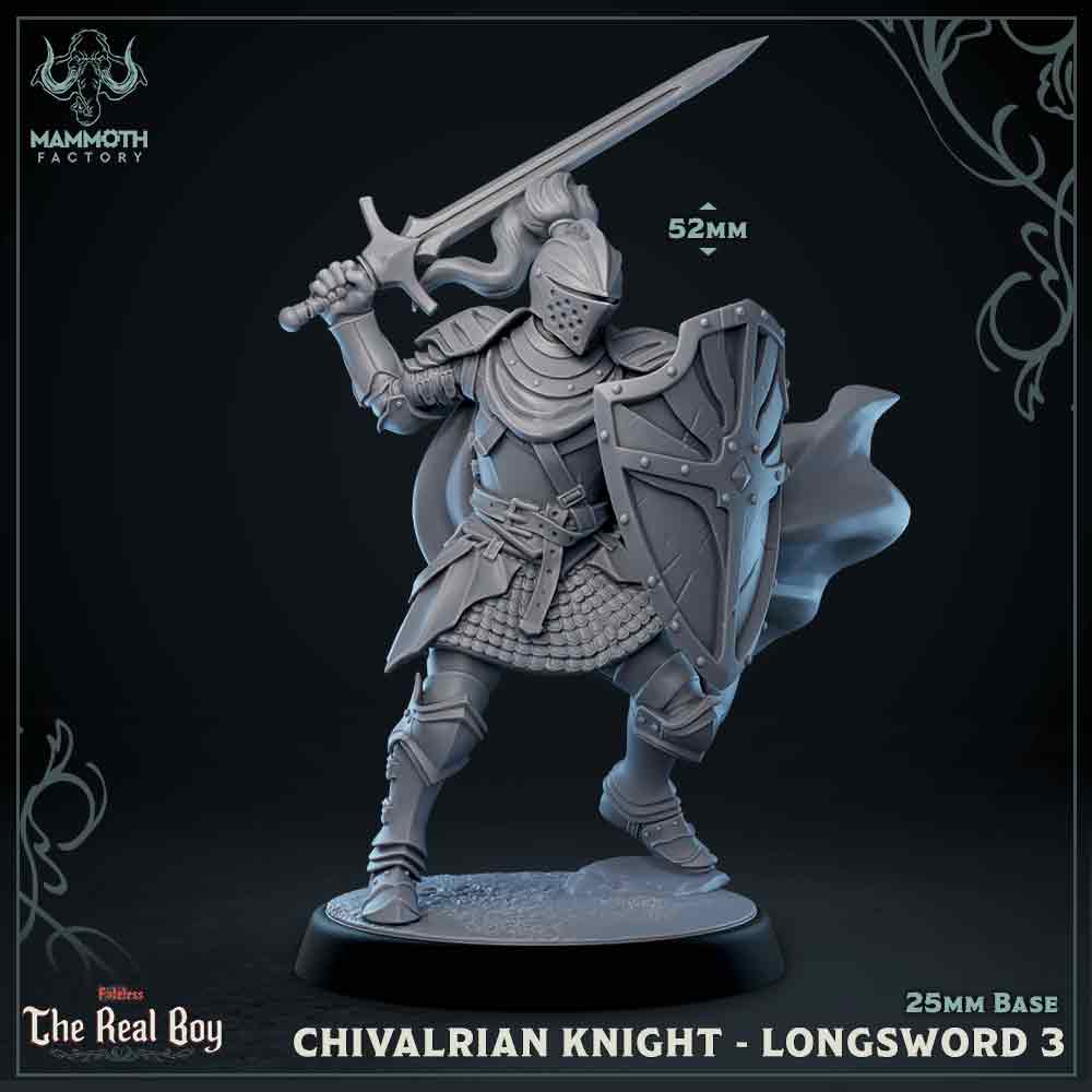 Chivalrian Knight with Longsword 3 (Paladin) (Online Order Only)