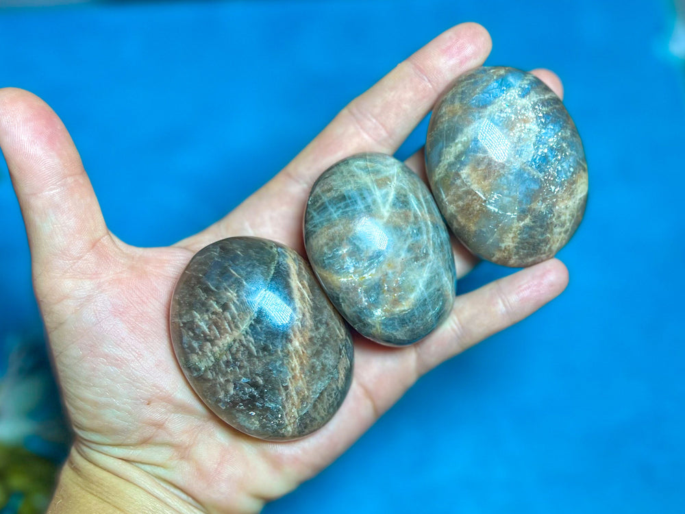 Chocolate Moonstone Crystal Palmstones (ONLINE ORDER ONLY)