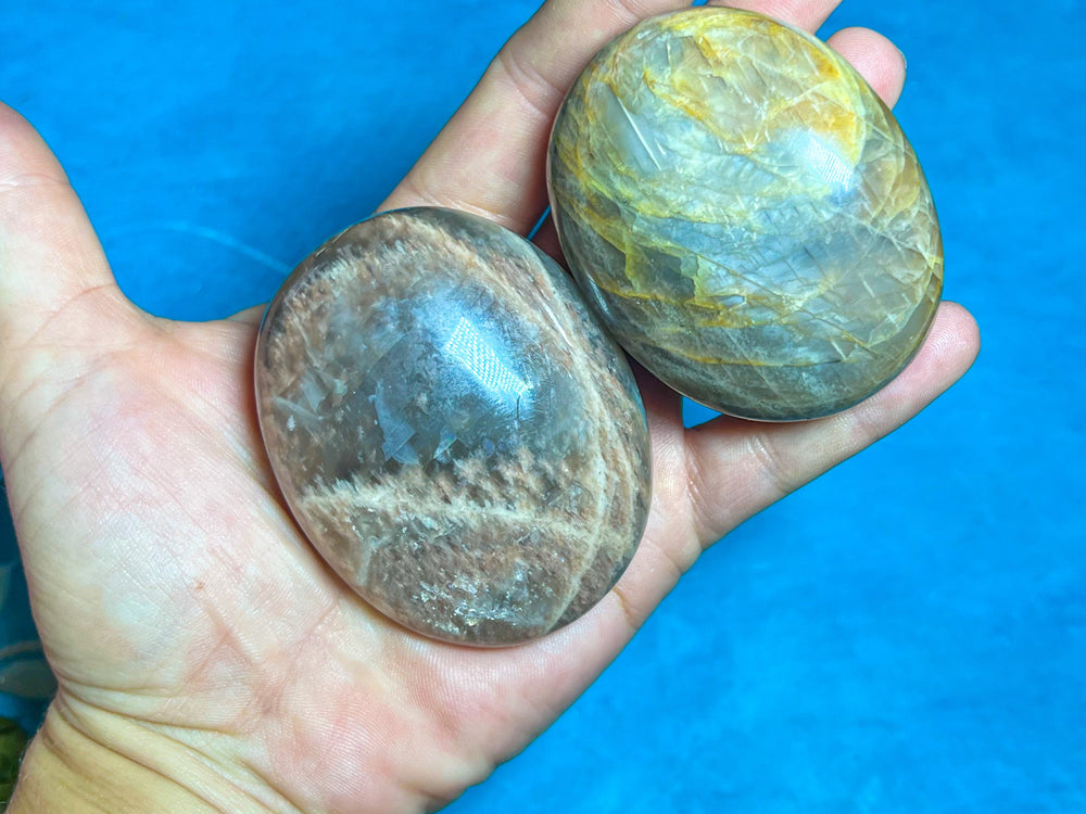 Chocolate Moonstone Crystal Palmstones (ONLINE ORDER ONLY)