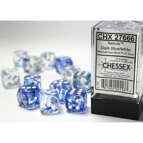 Chessex: D6  Nebula Dice sets - 16mm (Online Order Only)